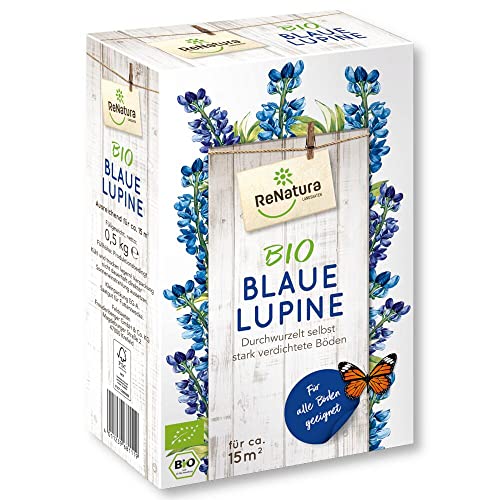 ReNatura Blaue Lupine Bio 0,5 kg Saatgut Gründüngung Zwischfruchtmischung von Renatura