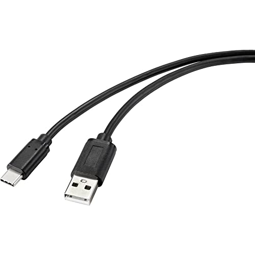 Renkforce USB-Kabel USB 2.0 USB-C® Stecker, USB-A Stecker 2.00 m Schwarz mit antimikrobieller Oberfläche RF-4695144 von Renkforce