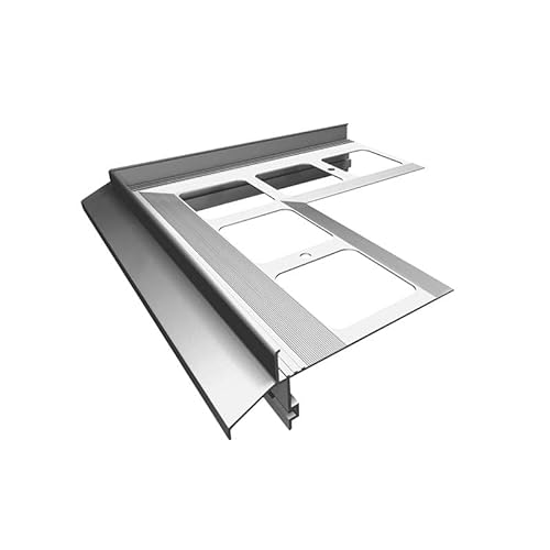 Renoplast® Aluminium Ecke 90° für Traufprofil K40 Grau | Fertigstellung von Terrassen und Balkonen | Fliesenböden auf Klebemörtel | Wasser ablaufsysteme Winkelprofil | Korrosionsschutz von Renoplast