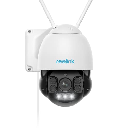 Reolink 5MP PTZ WLAN Kamera Outdoor, 5X Optischer Zoom, 60m Vollfarb-Nachtsicht, 2,4/5GHz WiFi mit Personen-/Fahrzeugerkennung, Auto-Tracking, 360° Ansicht, 2-Wege-Audio,1920p, IP66, RLC-523WA von Reolink