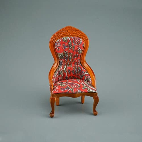 001.862/1 - Gepolsterter Sessel rot, Miniatur im Maßstab 1:12 von Reutter Porzellan