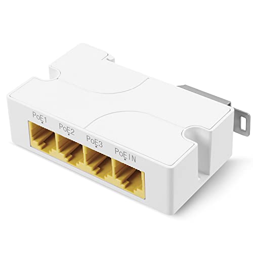 Revotech 3 Anschlüsse Gigabit PoE Extender, POE+ Repeater 100 Meter(328 ft) Extender Kompatibel IEEE802.3af/at,1000Mbps RJ45, 1 in 3 Out PoE Adapter für POE Kamera/PoE Gerät, Plug and Play(POE5005G) von Revotech