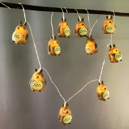 Riaxuebiy Totoro Form Lichterketten Batteriebetriebene Chinchilla Lichterketten für Garten Kinder Schlafzimmer Weihnachtsbaum Weihnachts Dekoration (Grau Totoro) von Riaxuebiy