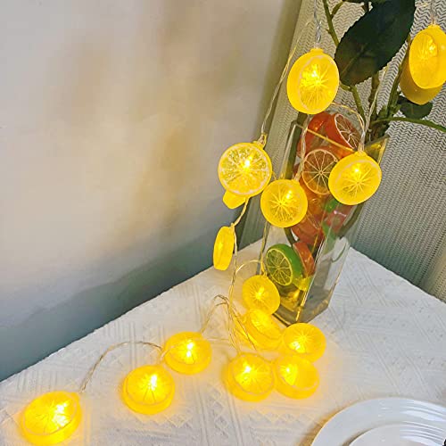 Riaxuebiy Zitrone Dekor String Lights, Zitrone Girlande Lampe, LED-Licht Fee Zitrone Fruit Künstliche Festival Dekoration (3M/20LED, Zitronengelb) von Riaxuebiy