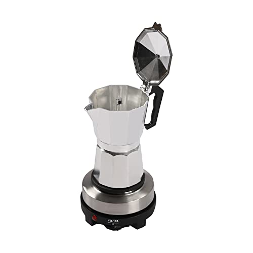 Espressokocher Elektrisch, 500w Elektrische Espressokocher für Tee Kaffee Küche Single Heizplatte, 6 Tassen Elektrische Mini-Einzel-Kochplatte & Espresso-Kocher von RibasuBB