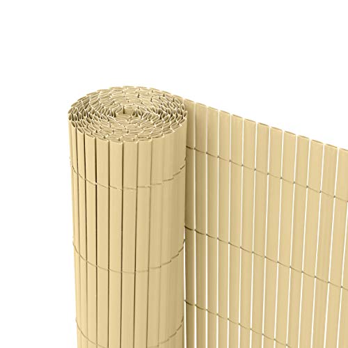 Ribelli® PVC Sichtschutzmatte Sichtschutzzaun Sichtschutz Zaun Balkon Windschutz (120 x 500 cm, Bambus) von Ribelli