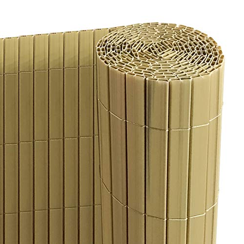 Ribelli® PVC Sichtschutzmatte mit Steg, extra stabil Sichtschutzzaun Sichtschutz Zaun Balkon Windschutz (160 x 300 cm, Bambus) von Ribelli