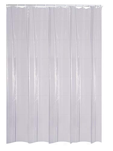 RIDDER Duschvorhang Folie ca. 180x200 cm, Brillant, inkl. Ringe | 100% Wasserdicht | Transparent von RIDDER
