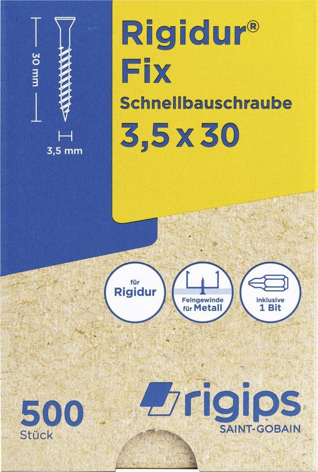 Rigips Trockenbauschrauber Schnellbauschrauben 3,5 x 30mm von Rigips