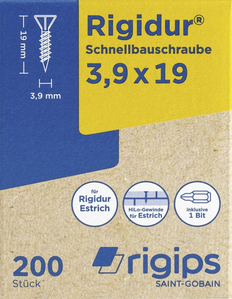 Rigips Trockenbauschrauber Schnellbauschrauben 3,9 x 19mm von Rigips