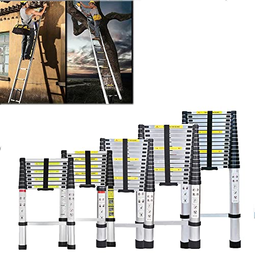 Teleskop Leiter 3,2m, Aluleiter Klappbar, Dachbodenleiter Teleskop-Design, Tragbare Ausziehbare Leiter Stufenleiter, Aus Aluminium, 150kg Tragkraft von Rigogo