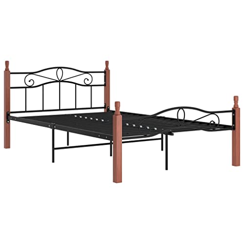 Rillbus Massivholz-Bett 120x200cm - Einzelbett Gästebett, Bettrahmen + Lattenrost, stabil und robust, h255 von Rillbus