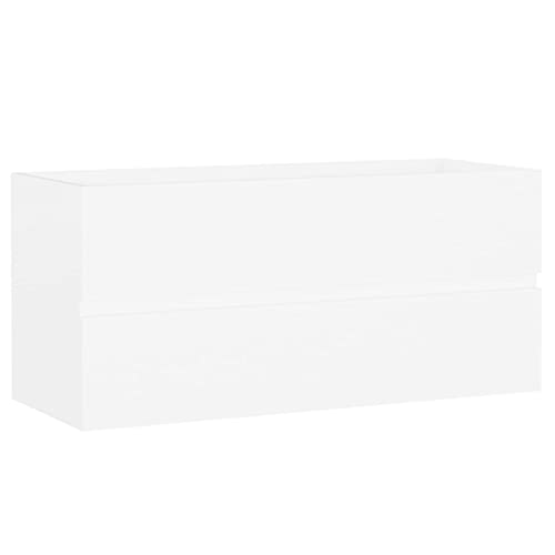 Rillbus Unterschrank ohne Waschbecken mit Schublade, Toilettenschrank platzsparend Badezimmerschrank, Modern, 100x38,5x45cm Weiß von Rillbus