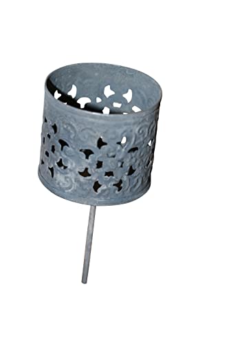 4tlg Set Stecker GRAU Metall Windlichter Kerzenhalter TF718 Shabby Chic antik Windlichtstecker Kerzenstecker Adventskranz Stecker Teelichthalter Kerzenhalter … von RiloStore