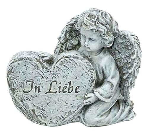 Engel - In Liebe - Grabschmuck Schutzengel 12x12cm Dekoengel Putte Grabdeko Trauerdeko Grab Dekoration Trauerdekoration von RiloStore