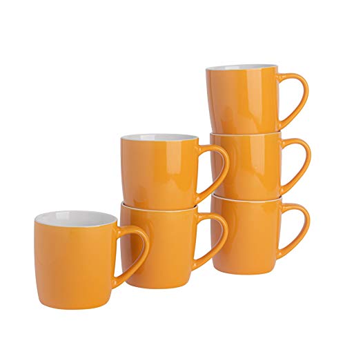 Rink Drink Argon Tableware Tee-Kaffeetasse - 6pc altkolorierter Keramik Cups Set - 350ml - Gelb - Packung mit 6 von Argon Tableware