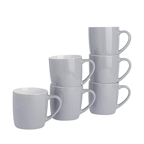 Rink Drink Argon Tableware Tee-Kaffeetasse - 6pc altkolorierter Keramik Cups Set - 350ml - Grau - 6er Pack von Argon Tableware