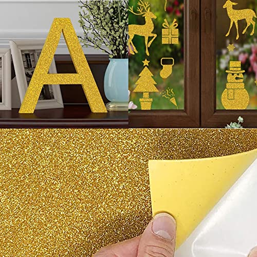 Glitter Cardstock Papier, 20x30CM Glitzerpapier 40 Blatt Gold und Silber Glitzer Kartonpapier im A4-Format Selbstklebendes Bastelpapier für Heimwerkerarbeiten von Risegun