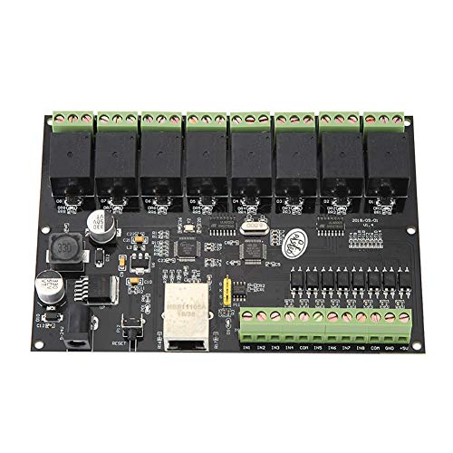 Risegun DC 9–24 V IP-Netzwerk-Relaismodul, 8-Wege-Elektronik-Bausatz Leiterplatte Web-Relais-Schalter Ethernet-Steuermodul Netzwerk-Relais-Schalter-Controller Ethernet-TCP/IP-Relais-EIN/Aus-Ausgang von Risegun