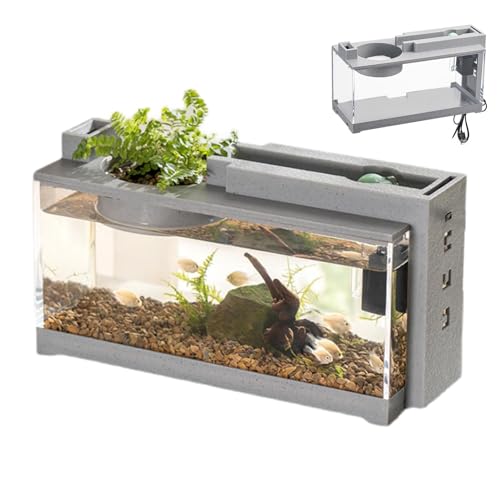 Meerwasseraquarium Aquarium Mit Wasserpumpe Tischaquarium Aquarium Komplettset, Aquarium Mit Filter Und Licht, Kleines DesktopA Quarium Für Betta-Fische, Garnelen, Goldfische von Rissunkv