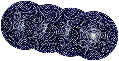 Ritzenhoff & Breker Speiseteller-Set Royal Reiko, 4-teilig, 26,5 cm Durchmesser, Porzellangeschirr, Blau-Weiß, 26.50 x 26.50 x 3.00 cm von Ritzenhoff & Breker