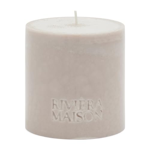 Riviera Maison Deko-Blub-Kerze, runde Kerzen, Beleuchtung, Wohnaccessoires - Pillar Candle ECO - Beige - Stearin - (ØxH) 10x10 von Riviera Maison