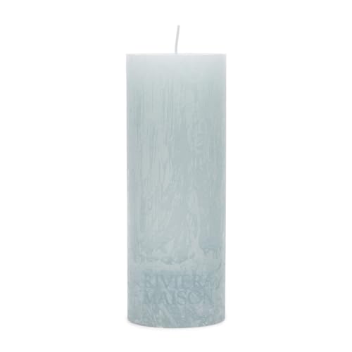 Rivièra Maison Stumpfe Kerze, Blau, 7 x 18 cm – Kerze hellblau – Pillar Candle – Paraffin, Stearin von Rivièra Maison