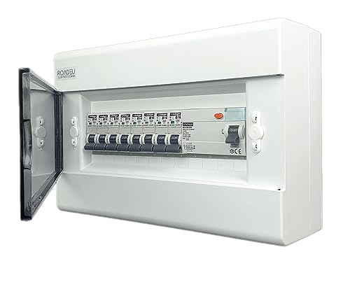RoadEu - Leitungsschutzschalter - Set Fi Schutzschalter 40A 4P type A/AC - 8x C 16A Sicherungsautomat in einem Aufputz Verteilerkasten - Sicherungskasten Aufputz von RoadEu
