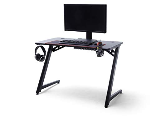 Robas Lund Gaming Tisch DX Racer 5 Gaming Desk Schwarz Carbonlook, BxHxT 111x75x60 cm von Robas Lund