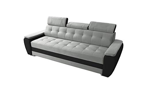 Robin Diana Sofa mit Schlaffunktion ohne Bettkasten 3 Verstellbare Kopfstützen Wohnzimmer-Sofa Schlafsofa Freistehende Couch Schlafcouch Wohnzimmermöbel von Robin