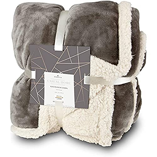 Römer Wellness Kuscheldecke Sherpa – 150 x 200 cm, 430 g/m², kuschelige Unterseite, warme Oberseite, mit Satinband verpackt, antistatisch, ganzjährig von Römer Wellness