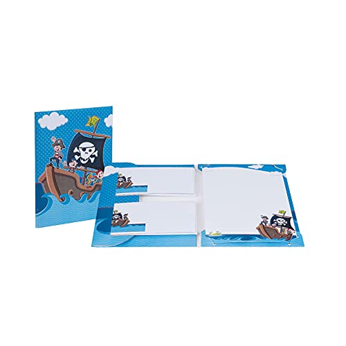 Rössler Papier 11701163000 - Briefpapierpack „Piraten“, 165 x 235 & 90 x 177 mm, 10 Blätter & 10 Briefumschläge von Rössler Papier