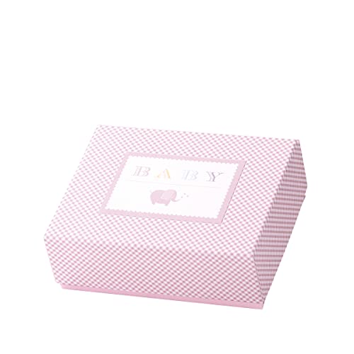 Rössler Papier 13431928100 - Geschenkschachtel Baby Girl, rosa, rechteckig 190 x 140 x 60 mm, Geburt und Taufe, 1 Stück von Rössler