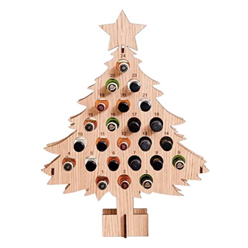 Roexboz Weinregal aus Holz, Weihnachtsbaumform, Weinhalter, Aufbewahrung für 24 Flaschen Bierhalter, Einfache Montage Weinständer für Weihnachtsfeier Dekorationen von Roexboz