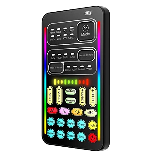 Rolempon Stimmwechsler für Erwachsene | Tragbarer Stimmenverzerrer | Mini-Soundkarte mit 8 Soundeffekten, Tonänderungen, Sprachwechsler, kompatibel mit Handy, Computer, Tisch von Rolempon