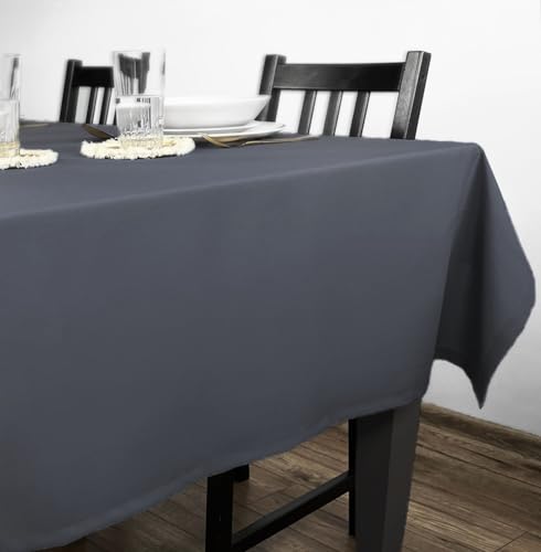 Rollmayer Tischdecke Tischtuch Tischwäsche Gastronomie Kollektion Vivid Uni einfarbig pflegeleicht waschbar(Grafit 33, 140x500cm) von Rollmayer