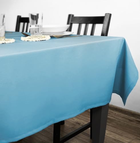 Rollmayer Tischdecke Tischtuch Tischwäsche Gastronomie Kollektion Vivid Uni einfarbig pflegeleicht waschbar(Himmelblau 14, 130x180cm) von Rollmayer