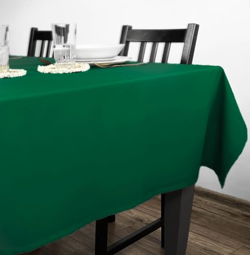 Rollmayer Tischdecke Tischtuch Tischwäsche Gastronomie Kollektion Vivid Uni einfarbig pflegeleicht waschbar(Smaragdgrün 46, 140x250cm) von Rollmayer