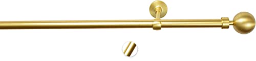 Rollmayer elegant und modern metall Gold Matt Vorhangstange/Gardinenstange Ø 19mm Rohr (320cm Kugel, im Gold Matt, 1-läufig) verschiedene Größen und Endstücken. Ohne Ringe! von Rollmayer