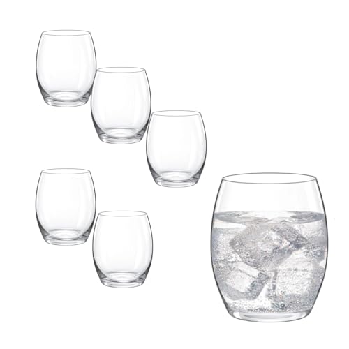 Rona Wasserglas Saftglas klein 350ml, Mineralwasser Glas 6er Set, Saftglas aus bleifreiem Kristallglas von Rona2serve