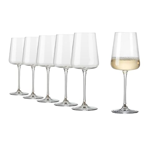 Rona2serve Weißweingläser 435 ml, Serie Mode, Weißweinglas mit moderner und markanter Form, 6 Gläser im Set, spülmaschinenfest, Premiumqualität von Rona2serve