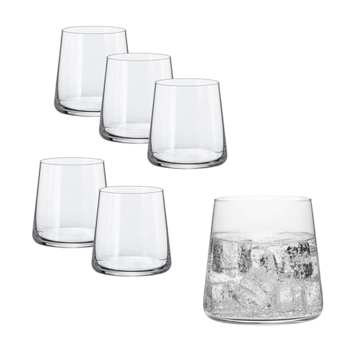 Whiskytumbler D.O.F. Mode Rona 410 ml, 6 Gläser Set Double Old Fashioned Glas, modernes Whiskyglas 6er Set, spülmaschinenfest, bleifreies Kristallglas von Rona2serve