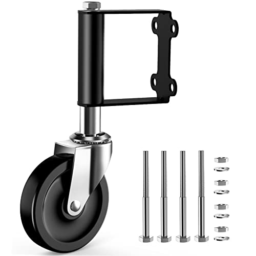 Ronlap Torräder für Holztor, Torrolle Rad Federbelastet für Metallrohr Schwingtor, Zauntorrad für Tore, strapazierfähig, Outdoor Vinyl Gate Rollers Kit, 100 kg Kapazität, 10 cm, Schwarz von Ronlap