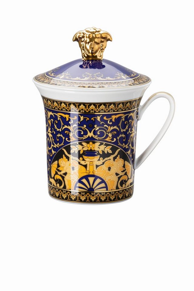 Rosenthal meets Versace Dekobecher Rosenthal Versace 30 Jahre - Becher mit Deckel 'Medusa blau - 2001' von Rosenthal meets Versace