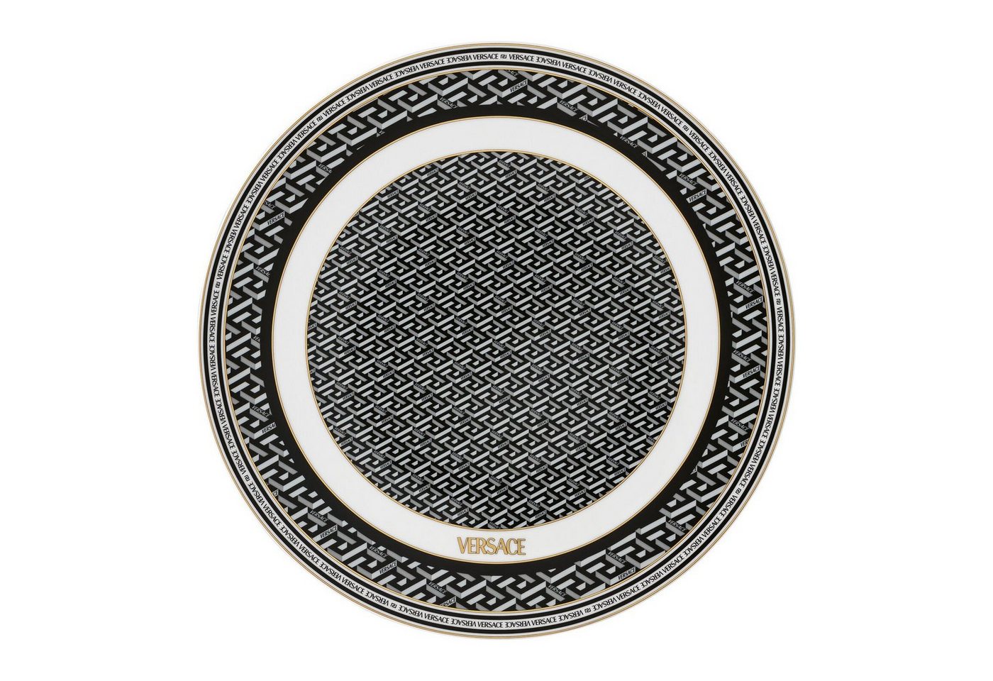 Rosenthal meets Versace Teller La Greca Signature Black 33 cm Platzteller, (1 St) von Rosenthal meets Versace