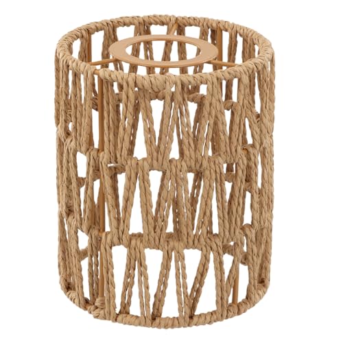 Natürlicher Rattan Lampenschirm - Boho Hängelampe & Stehlampe Design - Pendelleuchtenschirm - Korblampen Hängend, Laterne, Tischleuchte, Hängeleuchten, Deckenlampe - Ersatzschirm Ø 12cm von Roseyan