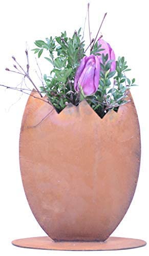 Rostikal Edelrost Gartendeko Osterei zum Bepflanzen 23 cm Osterdeko Vintage Deko Frühling Tischdeko von Rostikal