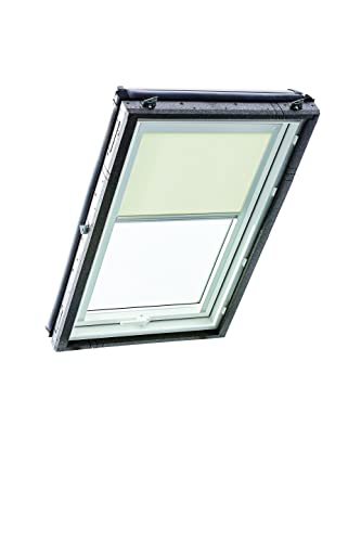 Original Roto Rollo Exclusiv ZRE für Roto Dachfenster Tageslichtrollo Führungsschiene Silber Für Roto Dachfenster Baureihe Designo R4/R7 und Classic 43/73 mit Größe 065/118 | 06/11 Farbe Hellbeige von Roto