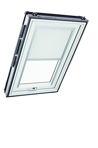 Original Roto Verdunkelungsrollo ZRV Nahezu vollständige Verdunkelung Führungsschiene Silber Für Roto Dachfenster der Baureihe Designo R6/R8, i8 und Classic 64/84 mit Größe 074/098 | 07/09 Farbe Weiß von Roto