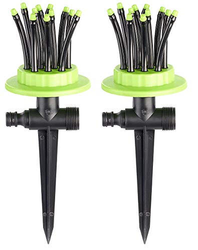 Royal Gardineer Sprenger: 2er-Set Flexible Gartensprinkler mit 12 biegsamen Düsen (bewegliche Rasensprenger, Sprinkler-Düse, Bewässerungscomputer) von Royal Gardineer